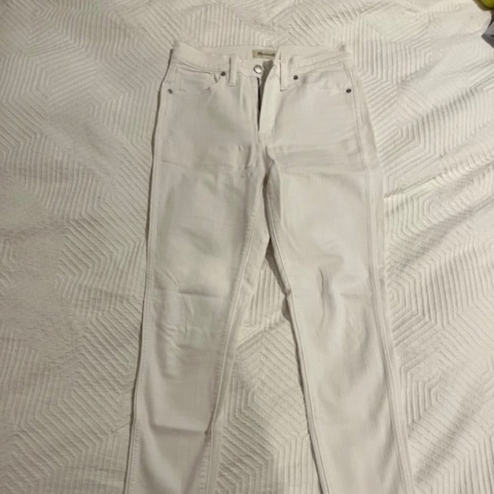 Madewell 10" High Rise White Skinny Jean, Size 28